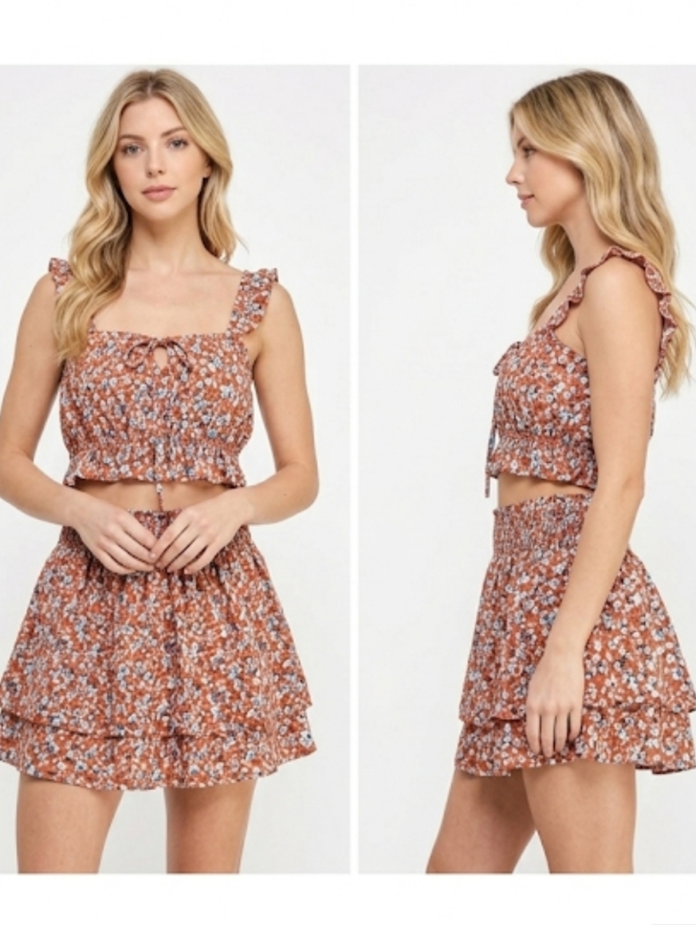 📌3for$10 NWOT Two Piece Paper Crane Floral Set Size M